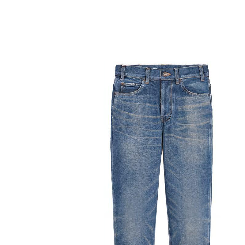 Details for (Women) CELINE Slim Fit Washed Denim Button Pocket Jeans - Blue. 2N206365M-07DU