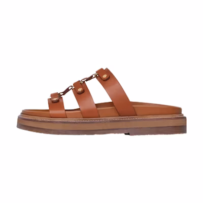 (W) CELINE Slip-On Round Toe Flat 'Fashion Slide Brown'