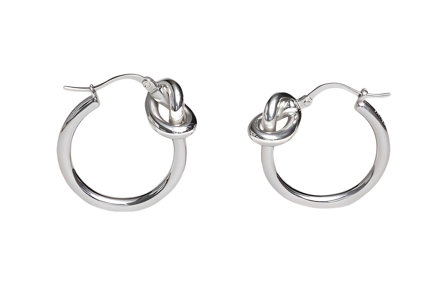 (Women) CELINE Small Rhodium-Plated Brass Hoop Earrings Silver -  Accessories 46N556BRA.36SI