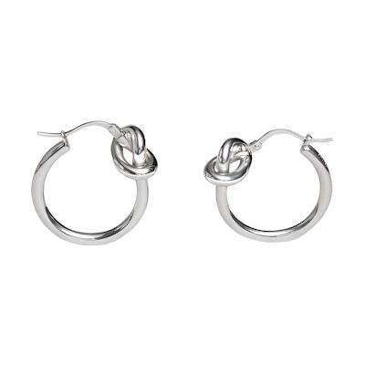 (Women) CELINE Small Rhodium-Plated Brass Hoop Earrings Silver - Accessories 46N556BRA.36SI