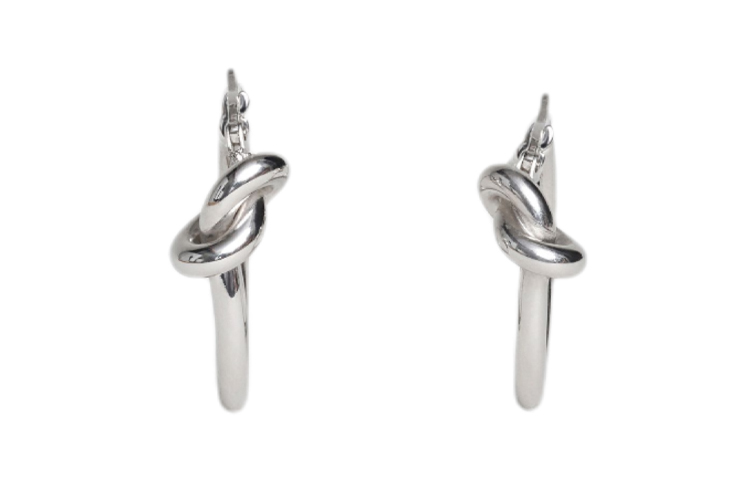 (Women) CELINE Small Rhodium-Plated Brass Hoop Earrings Silver -  Accessories 46N556BRA.36SI 圖 4