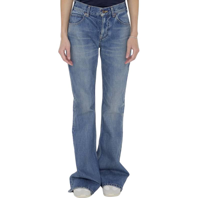 Order (Women) CELINE Solid Color Straight-Leg Zipper Jeans Women’s Blue 2N06B930F-07UW