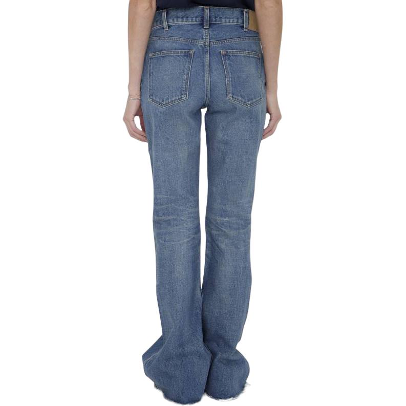 Lookbook (Women) CELINE Solid Color Straight-Leg Zipper Jeans Women’s Blue 2N06B930F-07UW