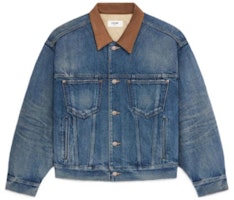 (Women) CELINE Solid Washed Lambskin Denim Jacket Women’s Blue 2Q336-365M (Women) CELINE Solid Washed Lambskin Denim Jacket Women’s Blue 2Q336-365M