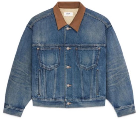 (Women) CELINE Solid Washed Lambskin Denim Jacket Women’s Blue 2Q336-365M Order (Women) CELINE Solid Washed Lambskin Denim Jacket Women’s Blue 2Q336-365M