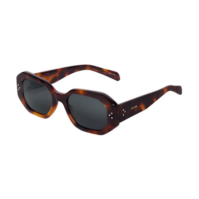 (Women) CELINE Square S255 Brown Sunglasses UV Protection Irregular Frame. CL40255I-53A