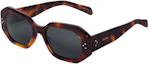 Order (Women) CELINE Square S255 Brown Sunglasses UV Protection Irregular Frame. CL40255I-53A