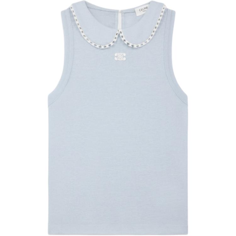 (Women) Celine SS215 Classic Knit Tank Top Baby Blue - Elegant Design RX051934Z-FYX8