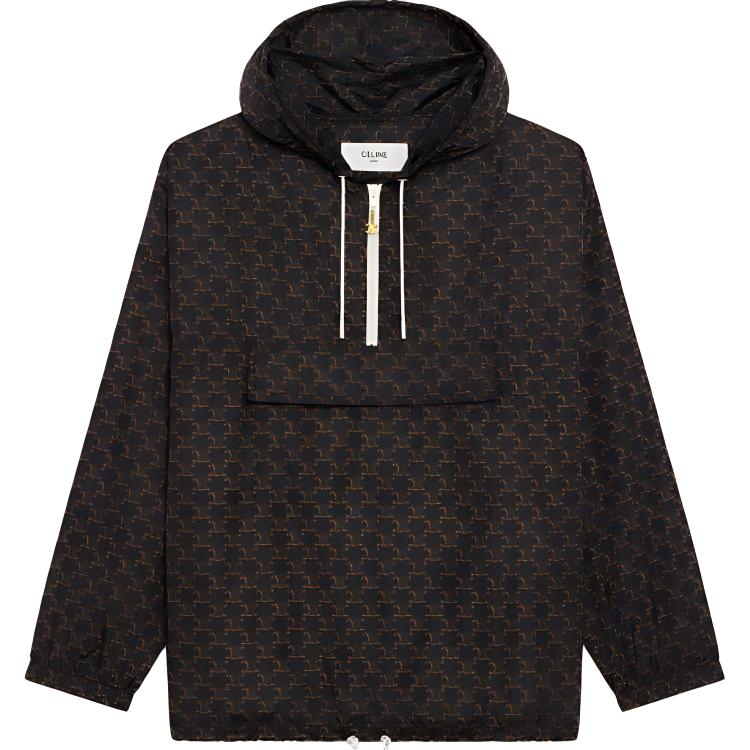 (Women) CELINE SS21 All-Over Logo Hoodie with Zipper Pockets Women’s Black. 2W388344N-02BL