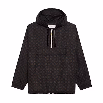 (Women) CELINE SS21 All-Over Logo Hoodie with Zipper Pockets Women’s Black. 2W388344N-02BL