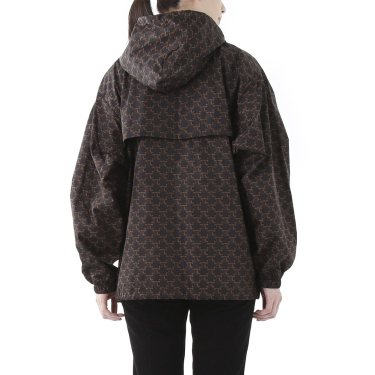 Details for (W) CELINE SS21 Hoodie Logo Hitam Wanita dengan Poket Zip. 2W388344N-02BL