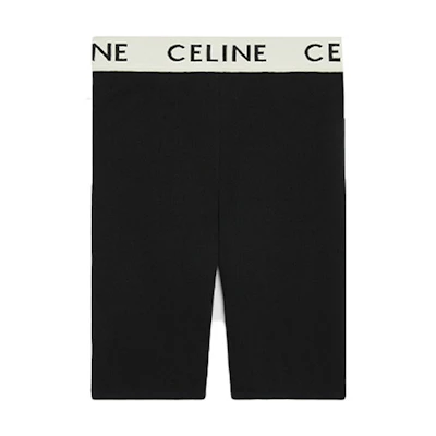 (Women) CELINE SS21 Logo Print Fitness Shorts - Black. 2A46O372N-38CR