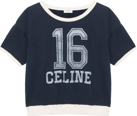 (W) CELINE SS21 女士海军蓝16字母Logo印花宽松T恤. 2Y424450I-07OW Buy (W) CELINE SS21 女士海军蓝16字母Logo印花宽松T恤. 2Y424450I-07OW