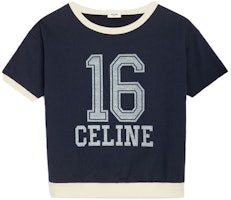 (W) 셀린느 SS21 네이비 블루 여성용 16자 로고 프린트 오버사이즈 티셔츠. 2Y424450I-07OW Order (W) 셀린느 SS21 네이비 블루 여성용 16자 로고 프린트 오버사이즈 티셔츠. 2Y424450I-07OW