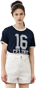(W) CELINE SS21 女士海军蓝16字母Logo印花宽松T恤. 2Y424450I-07OW Shop (W) CELINE SS21 女士海军蓝16字母Logo印花宽松T恤. 2Y424450I-07OW