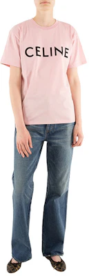 (W) CELINE 女士粉色标志印花宽松针织T恤 SS21款式。 2X764501F-24IA Lookbook (W) CELINE 女士粉色标志印花宽松针织T恤 SS21款式。 2X764501F-24IA
