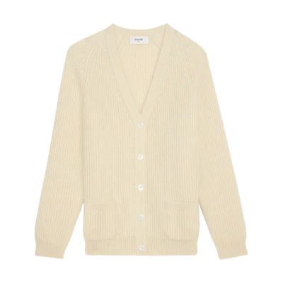 (Women) CELINE SS21 Plain Knit Sweater Cream White. 2A16O377N-01OW