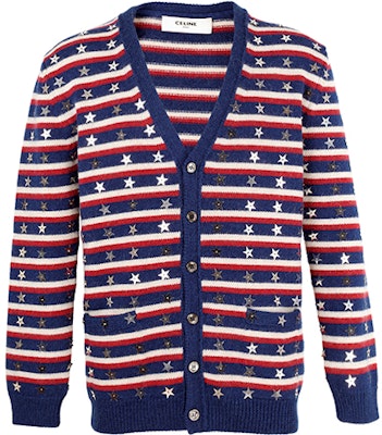 (W) CELINE SS21 スター柄ウールニットカーディガン ストライプセーター. 2A18K731M-29BR Order (W) CELINE SS21 スター柄ウールニットカーディガン ストライプセーター. 2A18K731M-29BR