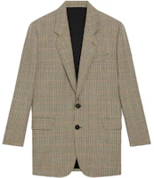 (Women) CELINE SS21 Tournon Houndstooth Blazer Colorblock Jacket 2V47D778K-14MC (Women) CELINE SS21 Tournon Houndstooth Blazer Colorblock Jacket 2V47D778K-14MC