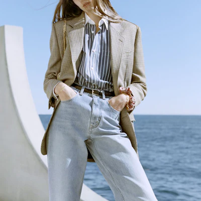 (Women) CELINE SS21 Tournon Houndstooth Blazer Colorblock Jacket 2V47D778K-14MC Shop (Women) CELINE SS21 Tournon Houndstooth Blazer Colorblock Jacket 2V47D778K-14MC