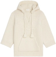 (Women) CELINE SS22 Beige Wool V-Neck Hooded Sweater 2A74Z833R-01OW (Women) CELINE SS22 Beige Wool V-Neck Hooded Sweater 2A74Z833R-01OW