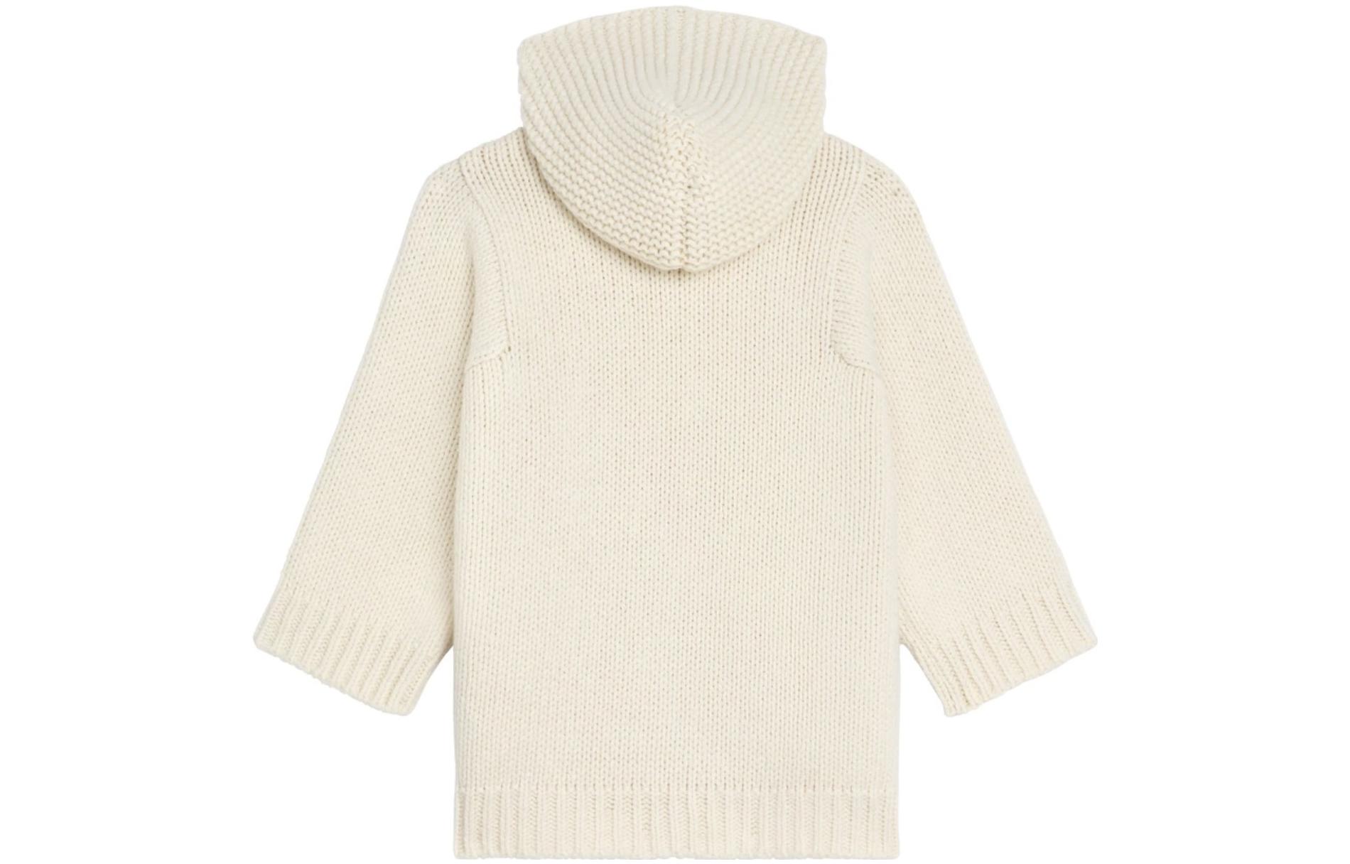 Lookbook (W) CELINE 春夏22 米色羊毛V领连帽毛衣 2A74Z833R-01OW