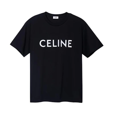 (Women) CELINE SS22 Black Cotton Jersey Short Sleeve T-Shirt 2X764671Q-38AW