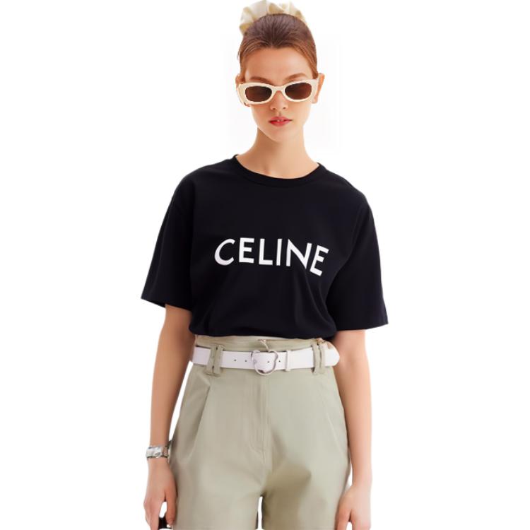 (Women) CELINE SS22  Black Cotton Jersey Short Sleeve T-Shirt 2X764671Q-38AW 圖 7