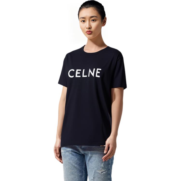 (Women) CELINE SS22  Black Cotton Jersey Short Sleeve T-Shirt 2X764671Q-38AW 圖 9