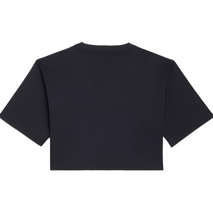 Lookbook (W) セリーヌ SS22 ブラックロゴプリントクロップドTシャツ ラウンドネック 2X871501F-38AW