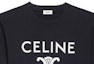 Details for (Women) CELINE SS22 Black Cropped T-shirt with Logo Print and Round Neck. 2X871501F-38AW