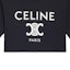 Sizing (Women) CELINE SS22 Black Cropped T-shirt with Logo Print and Round Neck. 2X871501F-38AW