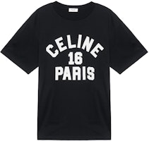 (Women) CELINE SS22 Black Logo Print Crewneck Short Sleeve T-Shirt 2X16B671Q-38AW (Women) CELINE SS22 Black Logo Print Crewneck Short Sleeve T-Shirt 2X16B671Q-38AW