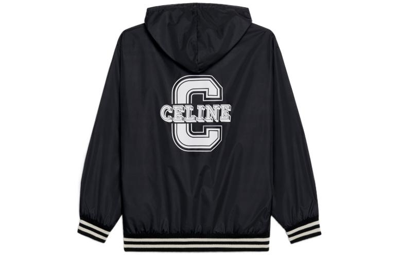 Order (Women) CELINE SS22  Black Logo Print Hooded Sun Protection Jacket. 2W547495M-38NO