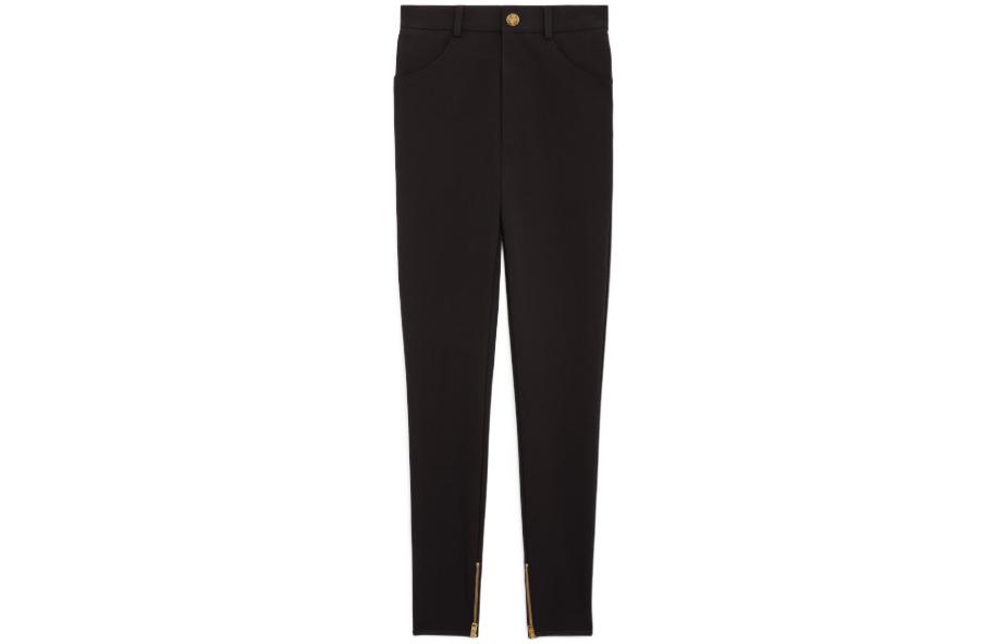(Women) CELINE SS22  Black Pure Wool Tailored Trousers. 2P617958P-38NO