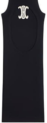 (Women) CELINE SS22 Black Sleeveless Logo Cutout Dress 2A47Y291R-38CR Shop (Women) CELINE SS22 Black Sleeveless Logo Cutout Dress 2A47Y291R-38CR