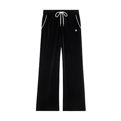 (Women) CELINE SS22 Black Solid Drawstring Knit Joggers 2Z195679I-38NO