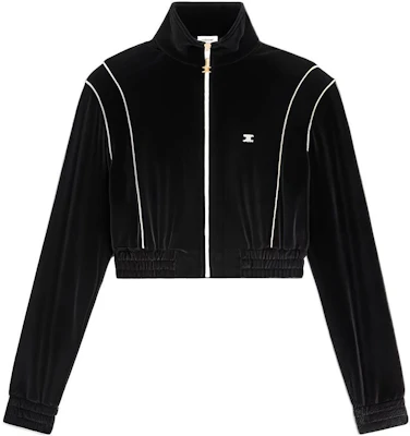 (Women) CELINE SS22 Black Striped Knit Zip Cropped Jacket 2Y736679I-38NO Buy (Women) CELINE SS22 Black Striped Knit Zip Cropped Jacket 2Y736679I-38NO