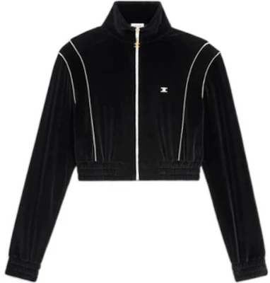 (Women) CELINE SS22 Black Striped Knit Zip Cropped Jacket 2Y736679I-38NO Order (Women) CELINE SS22 Black Striped Knit Zip Cropped Jacket 2Y736679I-38NO