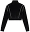 Lookbook (Women) CELINE SS22 Black Striped Knit Zip Cropped Jacket 2Y736679I-38NO