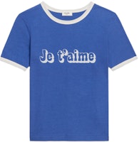 (Women) CELINE SS22 Blue Cotton Short-Sleeve Jersey T-Shirt. 2X815671Q-06BE (Women) CELINE SS22 Blue Cotton Short-Sleeve Jersey T-Shirt. 2X815671Q-06BE