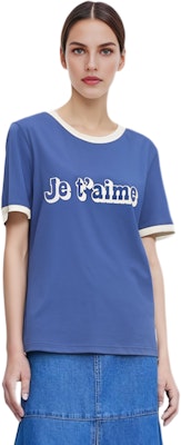(Women) CELINE SS22 Blue Cotton Short-Sleeve Jersey T-Shirt. 2X815671Q-06BE Purchase (Women) CELINE SS22 Blue Cotton Short-Sleeve Jersey T-Shirt. 2X815671Q-06BE