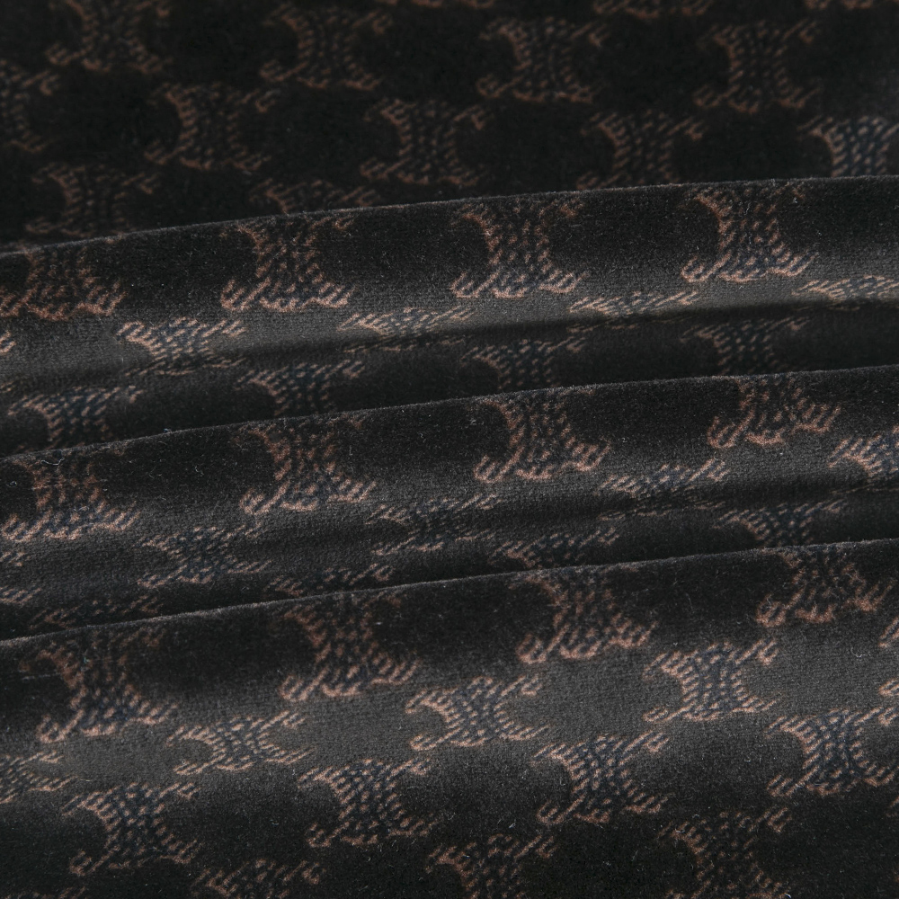 Sizing (W) Pantalones Jogger de Punto CELINE SS22 Marrón con Estampado Integral. 2Z138811P-38NM