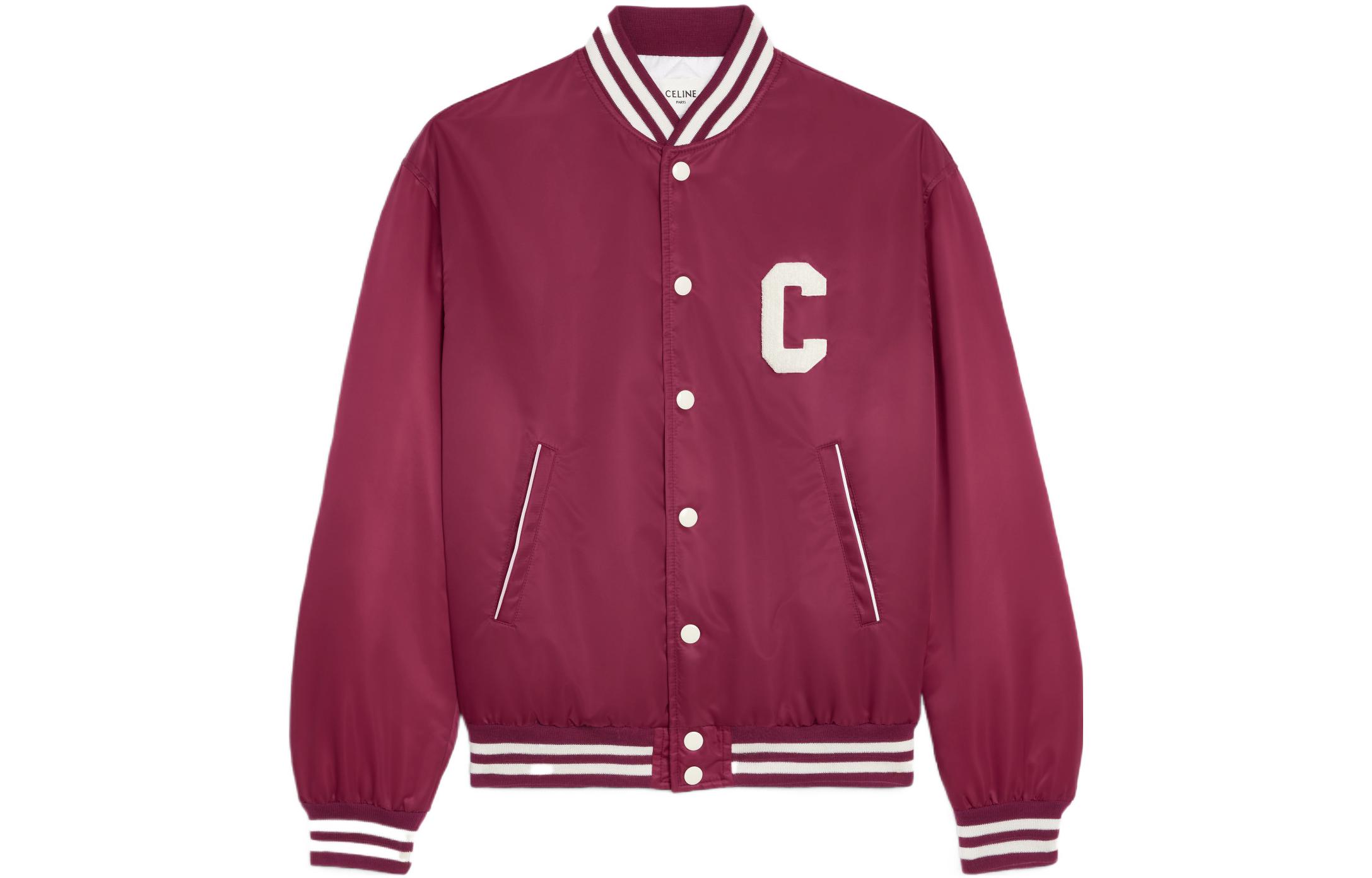 (Women) CELINE SS22  Burgundy Striped Letterman Baseball Jacket. 2W625227R-28BD 圖 2