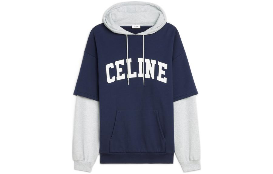 (Women) CELINE SS22  Colorblock Hoodie Long Sleeve - Blue 2Y730670Q-07GF