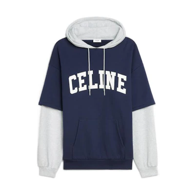 (Women) CELINE SS22 Colorblock Hoodie Long Sleeve - Blue 2Y730670Q-07GF