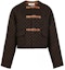 Buy (Women) CELINE SS22 Embossed Leather Buckle Wool Jacket Brown 2V47G741N-17TM