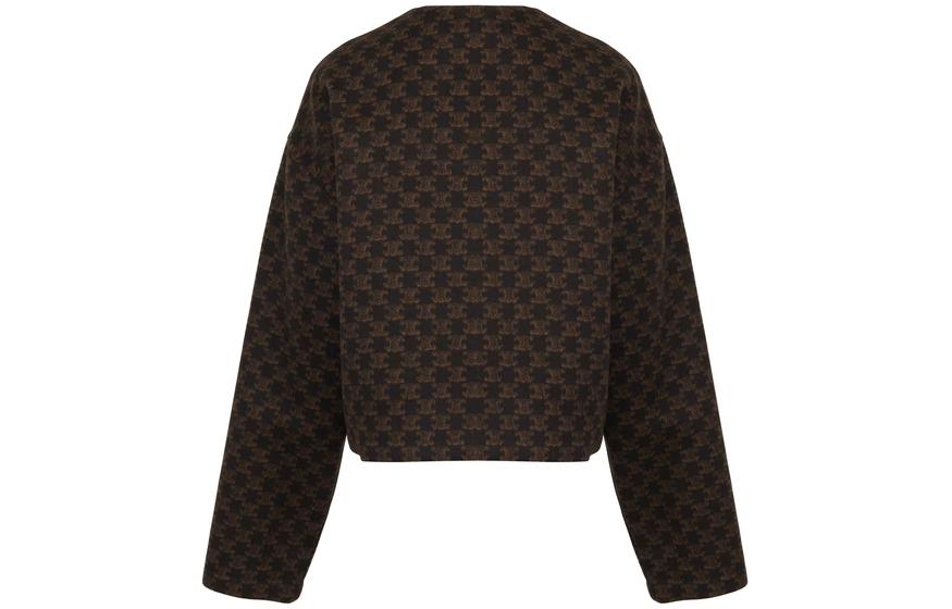 Lookbook (Women) CELINE SS22  Embossed Leather Buckle Wool Jacket Brown 2V47G741N-17TM