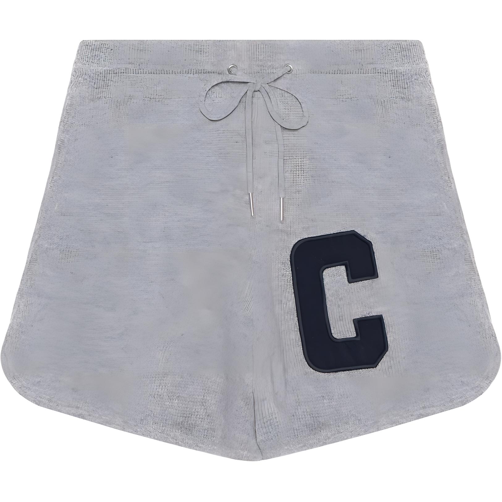 Order (Women) CELINE SS22  Grey Casual Shorts with Logo Embroidery and Drawstring. 2A12V402P-10AN