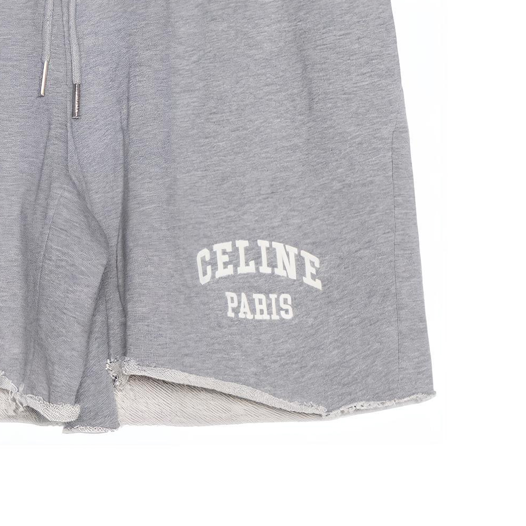 Sizing (Women) CELINE SS22  Grey Cotton Drawstring Casual Shorts with Letter Print. 2Z184670Q-09OW